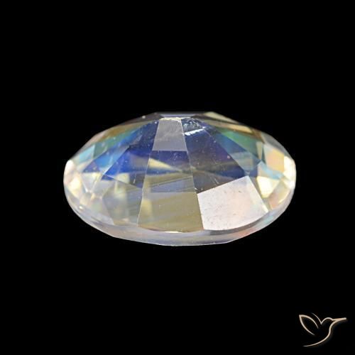 Pedra da Lua Arco-Íris Branco multicor Natural 1.18ct, oval, VS