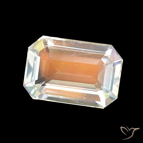 Pedra da Lua Arco-Íris Branco multicor Natural 2.62ct, Corte Octógono / Esmeralda, VVS