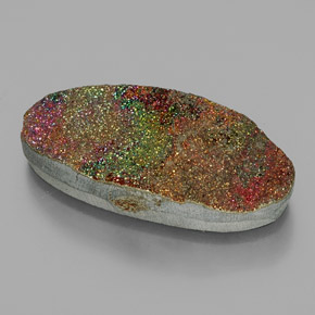 Pirita arco-íris multicolorido natural 35,58ct, corte oval, opaco