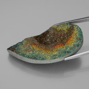 Pirita arco-íris multicolorido natural 39,36ct, forma extravagante, opaco