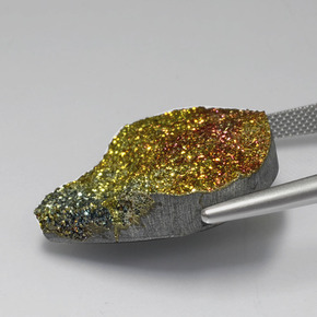 Pirita arco-íris Multicolorido Natural 33.73ct, Formato de pêra, Opaco