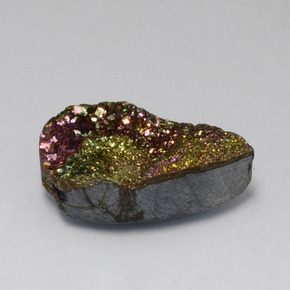 Pirita arco-íris Multicolorido Natural 7.82ct, Formato de pêra, Opaco