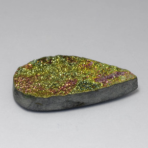 Pirita arco-íris multicolorido natural 16,45ct, formato de pêra, opaco