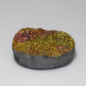 Pirita arco-íris multicolorido natural 18,80ct, corte oval, opaco