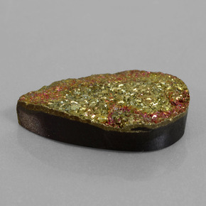 Pirita arco-íris multicolorido natural 20,08ct, formato de pêra, opaco