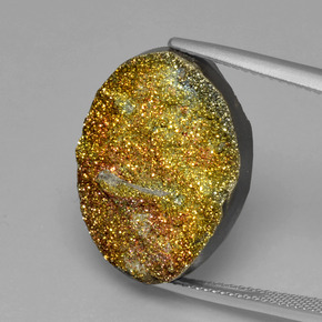 Pirita arco-íris Multicolorido Natural 18.28ct, Corte Oval, Opaco
