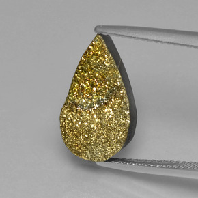Pirita arco-íris Multicolorido Natural 5.04ct, Formato de pêra, Opaco