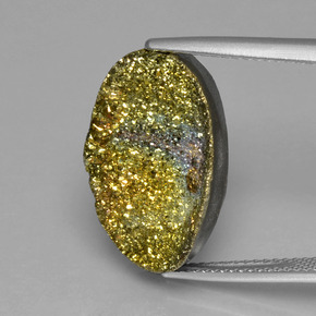Pirita arco-íris multicolorido natural 12,80ct, corte oval, opaco