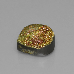 Pirita arco-íris multicolorido natural 6,93ct, formato de pêra, opaco