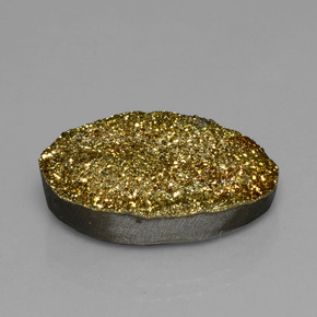 Pirita arco-íris multicolorido natural 17,40ct, corte oval, opaco