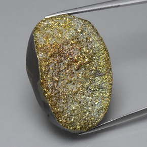 Pirita arco-íris multicolorido natural 30,22ct, corte oval, opaco
