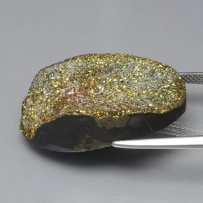 Pirita arco-íris multicolorido natural 30,22ct, corte oval, opaco
