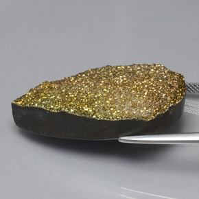 Pirita arco-íris multicolorido natural 42,88ct, formato de pêra, opaco