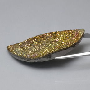 Pirita arco-íris multicolorido natural 36,82ct, forma extravagante, opaco
