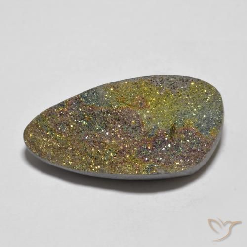 Pirita arco-íris multicolorido natural 15,17ct, forma extravagante, opaco