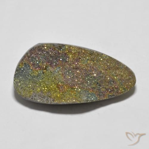 Pirita arco-íris multicolorido natural 15,17ct, forma extravagante, opaco