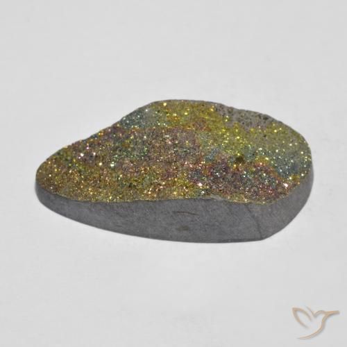 Pirita arco-íris multicolorido natural 15,17ct, forma extravagante, opaco