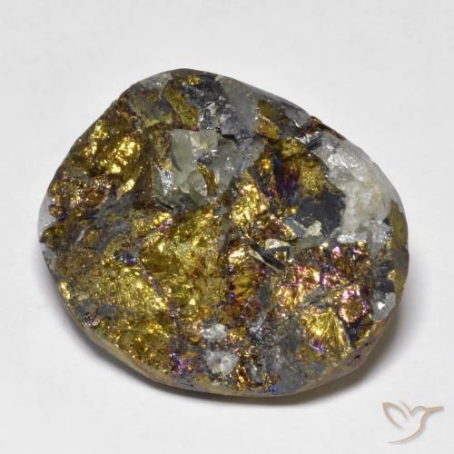 Pirita arco-íris multicolorido natural 32,58ct, forma extravagante, opaco