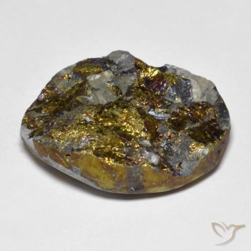 Pirita arco-íris multicolorido natural 32,58ct, forma extravagante, opaco