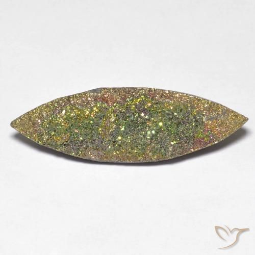 Pirita arco-íris multicolorido natural 5,52ct, marquise, opaco