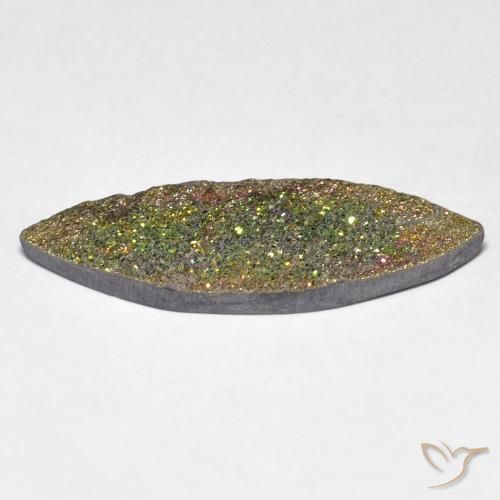 Pirita arco-íris multicolorido natural 5,52ct, marquise, opaco