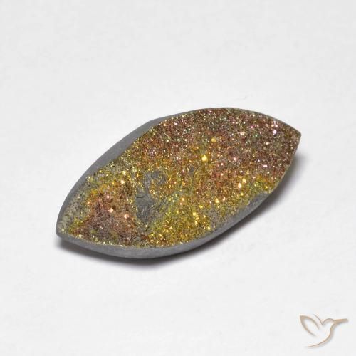 Pirita arco-íris Multicolorido Natural 4.38ct, Marquesa, Opaco