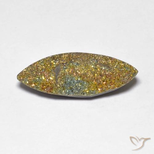 4.60ct Natural Multicolorido Pirita arco-íris, Marquesa, Opaco