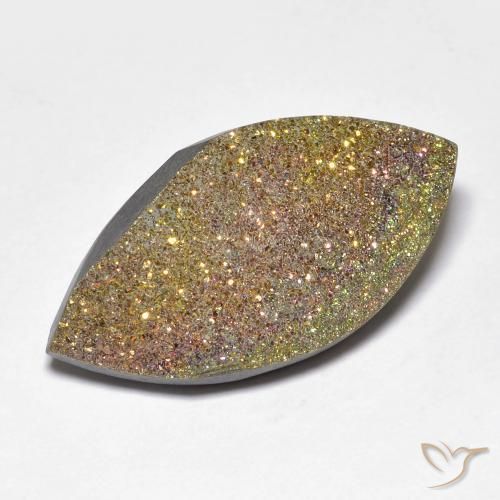Pirita arco-íris Multicolorido Natural 14.45ct, Marquesa, Opaco