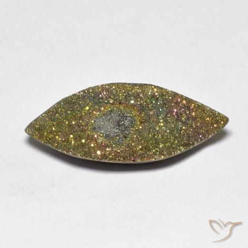 5.48ct Natural Multicolorido Pirita arco-íris, Marquesa, Opaco