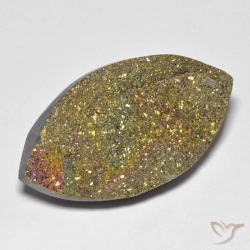 Pirita arco-íris Multicolorido Natural 25.84ct, Marquesa, Opaco