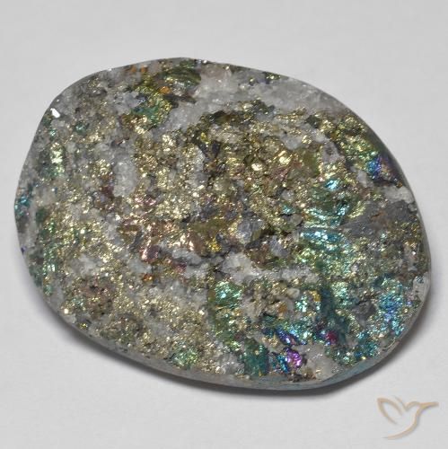Pirita arco-íris Multicolorido Natural 43.56ct, Chique, Opaco