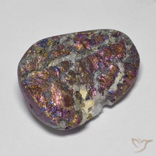 Pirita arco-íris multicolorido natural 19,67ct, forma extravagante, opaco
