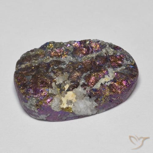 Pirita arco-íris multicolorido natural 19,67ct, forma extravagante, opaco