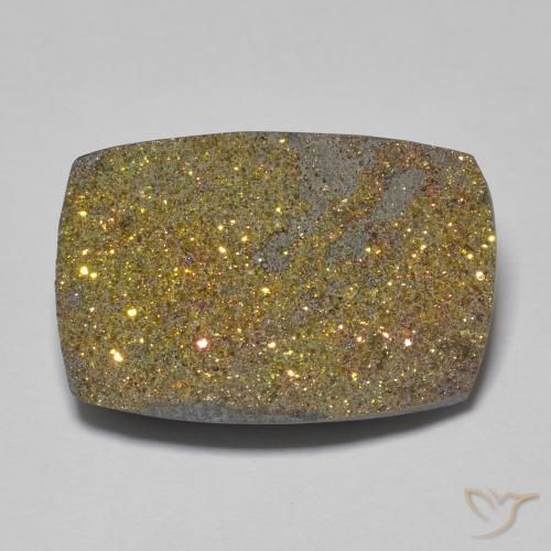 12.24ct Natural Multicolorido Pirita arco-íris, baguete, Opaco