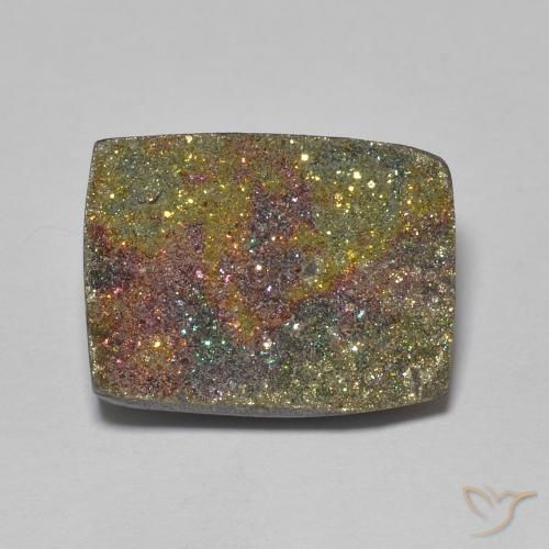 6.51ct Natural Multicolorido Pirita arco-íris, baguete, Opaco