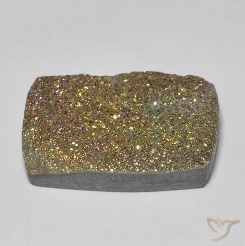 Pirita arco-íris multicolorido natural 11,29ct, baguete, opaco