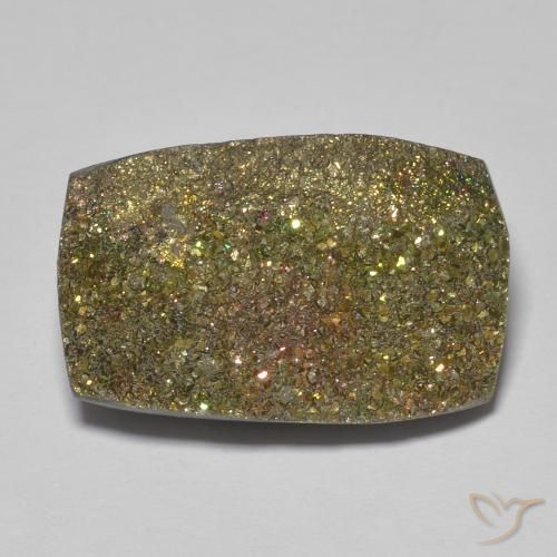 13.67ct Natural Multicolorido Pirita arco-íris, baguete, Opaco