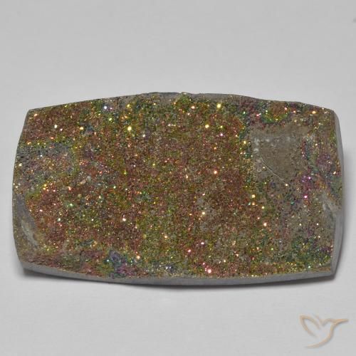 27.21ct Natural Multicolorido Pirita arco-íris, baguete, Opaco