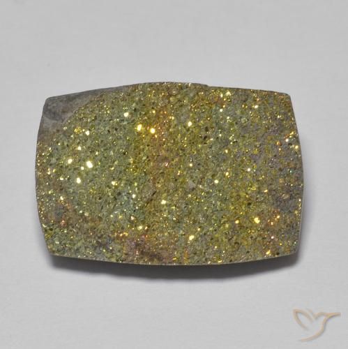 11.13ct Natural Multicolorido Pirita arco-íris, baguete, Opaco