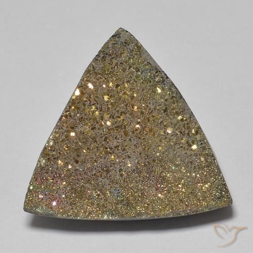 12.22ct Natural Multicolorido Pirita arco-íris, Trilhão, Opaco