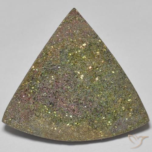 19.03ct Natural Multicolorido Pirita arco-íris, Trilhão, Opaco