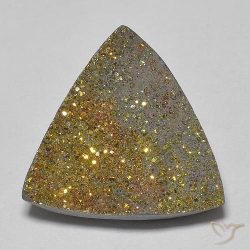6.78ct Natural Multicolorido Pirita arco-íris, Trilhão, Opaco