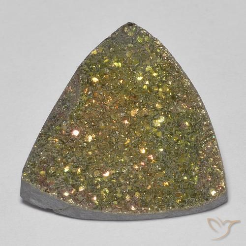 7.70ct Natural Multicolorido Pirita arco-íris, Trilhão, Opaco