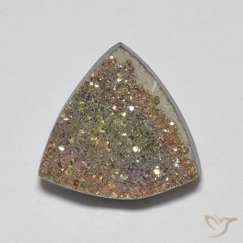 4.47ct Natural Multicolorido Pirita arco-íris, Trilhão, Opaco