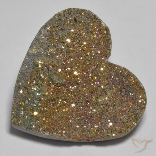 23.12ct Natural Multicolorido Pirita arco-íris, Coração, Opaco
