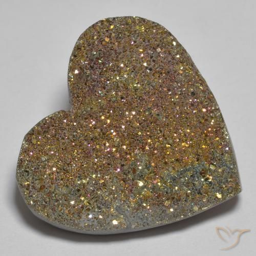 Pirita arco-íris Multicolorido Natural 23.12ct, Coração, Opaco