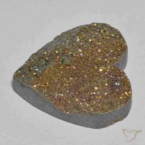 Pirita arco-íris Multicolorido Natural 23.12ct, Coração, Opaco