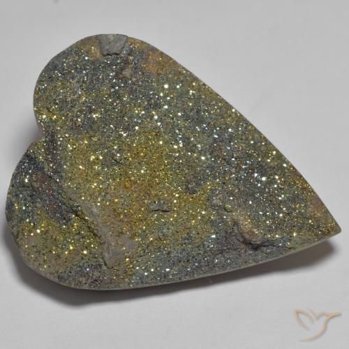 Pirita arco-íris Multicolorido Natural 37.39ct, Coração, Opaco
