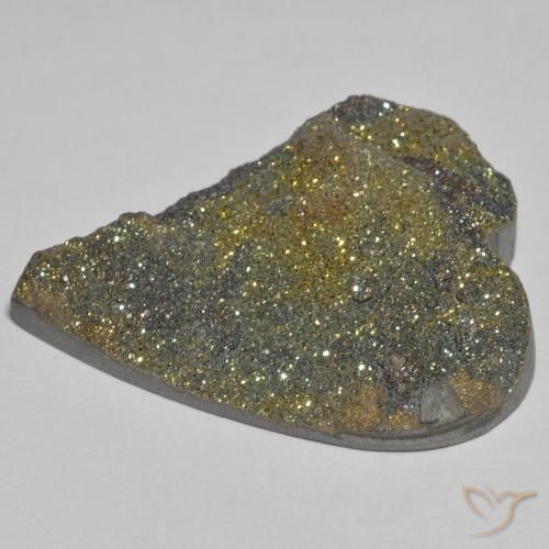Pirita arco-íris Multicolorido Natural 37.39ct, Coração, Opaco