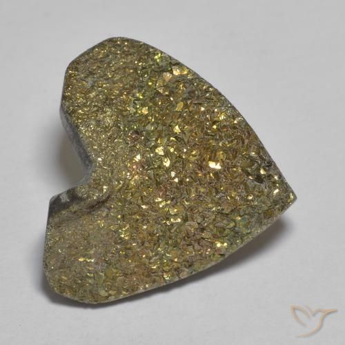 Pirita arco-íris Multicolorido Natural 12.01ct, Coração, Opaco